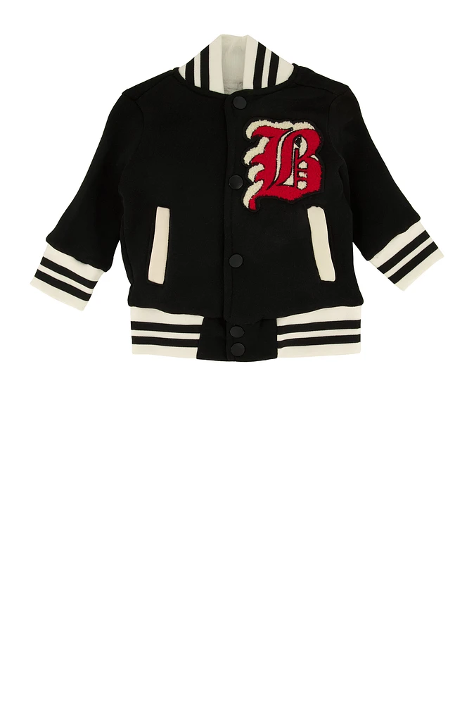 Baby Boys 12-24M Athletic Dept Bear Graphic Varsity Jacket, 24M