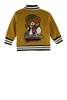 Baby Boys 12-24M Athletic Dept Bear Graphic Varsity Jacket, Brown, Size 18M