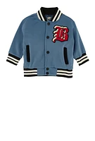 Baby Boys 12-24M Athletic Dept Bear Graphic Varsity Jacket, Blue, Size 18M