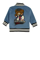 Baby Boys 12-24M Athletic Dept Bear Graphic Varsity Jacket, Blue, Size 18M