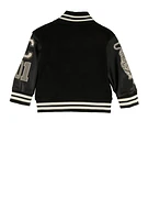 Baby Boys 12-24M Chenille Patch Graphic Varsity Jacket,