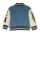 Baby Boys 12-24M Chenille Patch Graphic Varsity Jacket, Blue, Size 12M