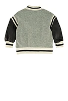 Baby Boys 12-24M Royalty Chenille Patch Graphic Varsity Jacket, 12M