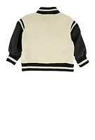 Baby Boys 12-24M Royalty Chenille Patch Graphic Varsity Jacket, White, Size 18M