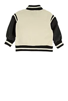 Baby Boys 12-24M Royalty Chenille Patch Graphic Varsity Jacket, White, Size 24M