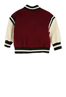 Baby Boys 12-24M Royalty Chenille Patch Graphic Varsity Jacket, Red, Size 18M