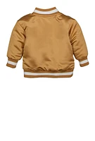 Baby Boys 12-24M Satin Icon Graphic Bomber Jacket, Brown, Size 24M