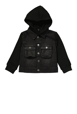 Baby Boys 12-24M Hooded Denim Jacket, Black, Size 24M