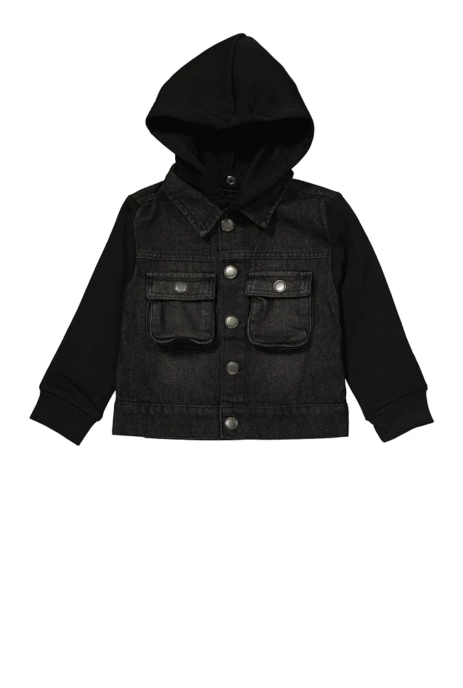 Baby Boys 12-24M Hooded Denim Jacket,