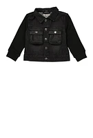 Baby Boys 12-24M Hooded Denim Jacket, Black, Size 24M