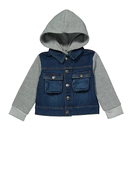 Baby Boys 12-24M Hooded Denim Jacket, Multi, Size 12M