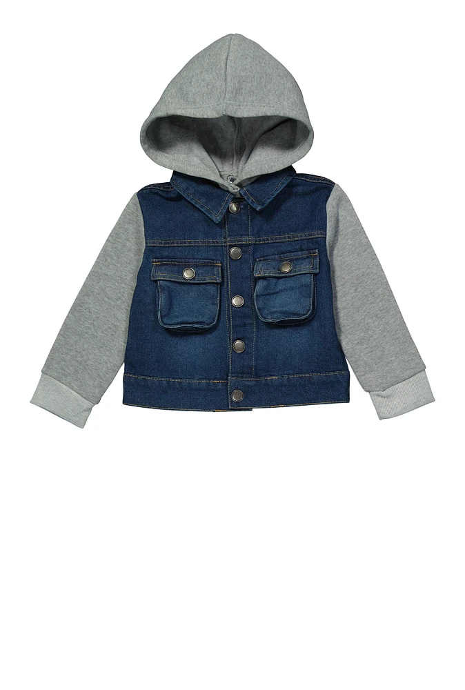 Baby Boys 12-24M Hooded Denim Jacket, Multi, Size 24M