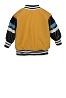 Baby Boys 12-24M Faux Leather Sleeve Varsity Jacket, Brown, Size 18M