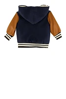 Baby Boys 12-24M Color Blocked Hooded Varsity Jacket,