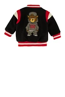 Baby Boys 12-24M Boys Graphic Letterman Jacket, Black, Size 12M