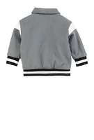 Baby Boys 12-24M Athletic Chenille Patch Varsity Jacket, Grey, Size 24M