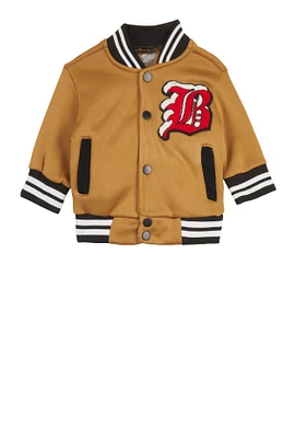 Baby Boys 0-9M Bear Athletic Dept Graphic Varsity Jacket, Brown,