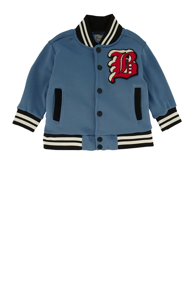 Baby Boys 0-9M Bear Athletic Dept Graphic Varsity Jacket, Blue, Size 6M