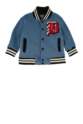 Baby Boys 0-9M Bear Athletic Dept Graphic Varsity Jacket, Blue, Size 6M