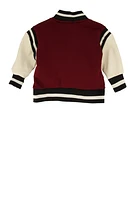 Baby Boys 0-9M Royalty Chenille Patch Graphic Varsity Jacket, Red,