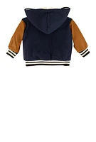 Baby Boys 0-9M Color Blocked Hooded Varsity Jacket,