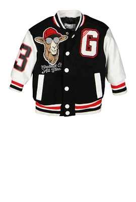 Baby Boys 0-9M Goat Chenille Patch Varsity Jacket,