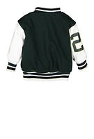 Baby Boys 0-9M Goat Chenille Patch Varsity Jacket, Green, Size 0-3M