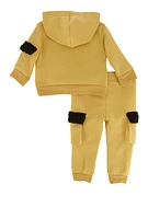 Baby Boys 0-9M Sherpa Detail Sweatshirt and Joggers, Brown, Size 6M
