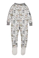 Baby Boys 12-24M Graphic Patterned Footed Pajamas, Grey,