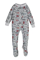 Baby Boys 12-24M Graphic Patterned Footed Pajamas, Grey,