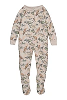 Baby Boys 12-24M Graphic Print Footed Pajamas, Beige, Size 18M