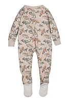 Baby Boys 12-24M Graphic Print Footed Pajamas, Beige, Size 24M