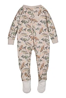 Baby Boys 12-24M Graphic Print Footed Pajamas, Beige, Size 18M