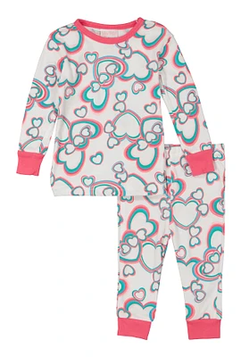 Baby Girls 12-24M Printed Pattern Pajama Top and Pants,