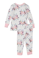 Baby Girls 12-24M Printed Pattern Pajama Top and Pants, Pink, Size 24M