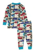 Baby Boys 12-24M Printed Pattern Pajama Top and Pants, Multi, Size 18M