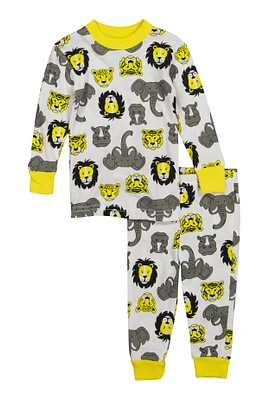 Baby Boys 12-24M Printed Pattern Pajama Top and Pants, Yellow, Size 24M