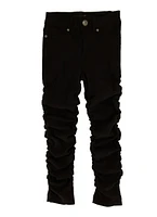 Little Girls Stacked Skinny Pants, Black, Size 5