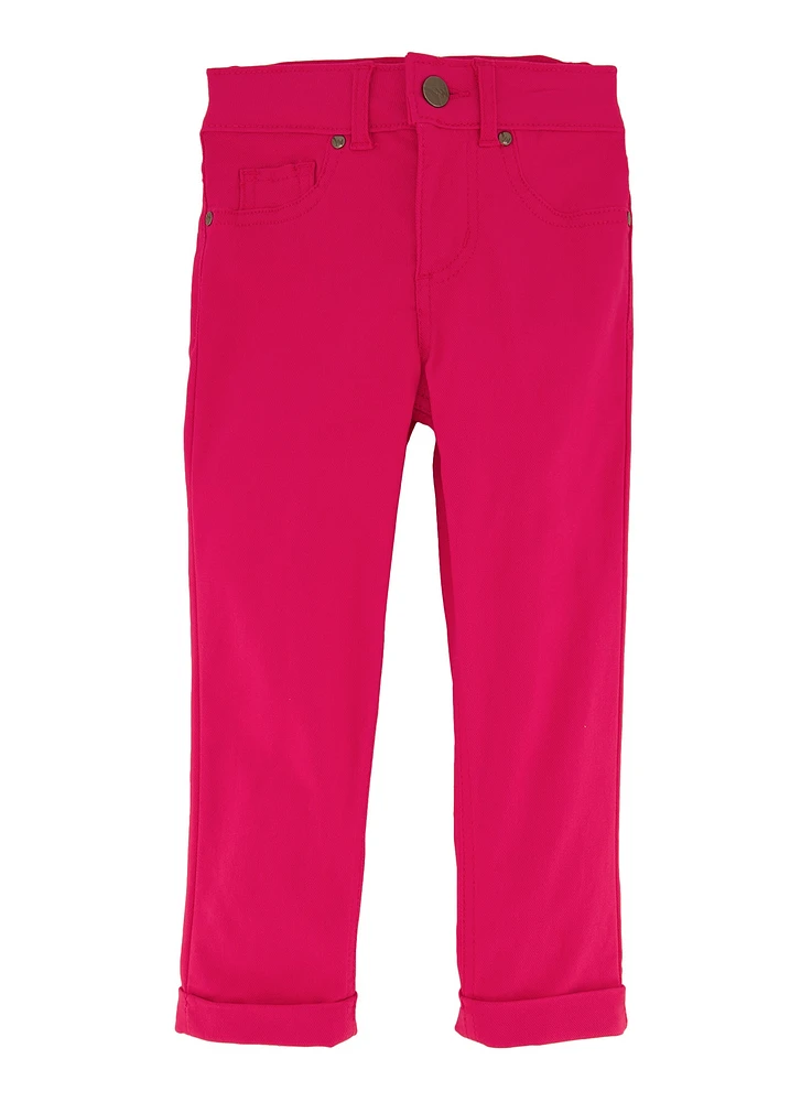 Little Girls Rolled Cuff Hyperstretch Pants,