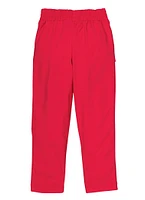 Little Girls Drawstring Waist Cargo Pants, Red, Size 4
