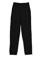 Girls Faux Drawstring Cargo Pocket Joggers, Black, Size 10-12