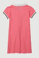 Girls Future Influencer Graphic Polo Dress, Pink, Size 14-16