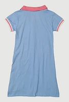 Girls Varsity Stripe New York Butterfly Graphic Dress, Blue, Size 14-16