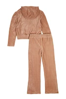 Girls Bebe Velour Sequin Pullover Hoodie and Pants,