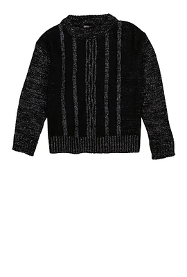 Little Girls Cable Knit Crew Neck Sweater,