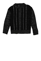 Little Girls Cable Knit Crew Neck Sweater,