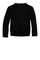 Little Girls Bear Graphic Pullover Sweater,