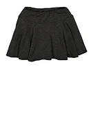 Girls Ribbed Knit Skort, Grey, Size 10-12