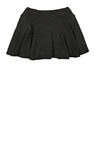 Girls Ribbed Knit Skort, Grey, Size 10-12