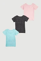 Little Girls Blessed Butterfly Glitter Tee 3 Pack, Multi, Size 4
